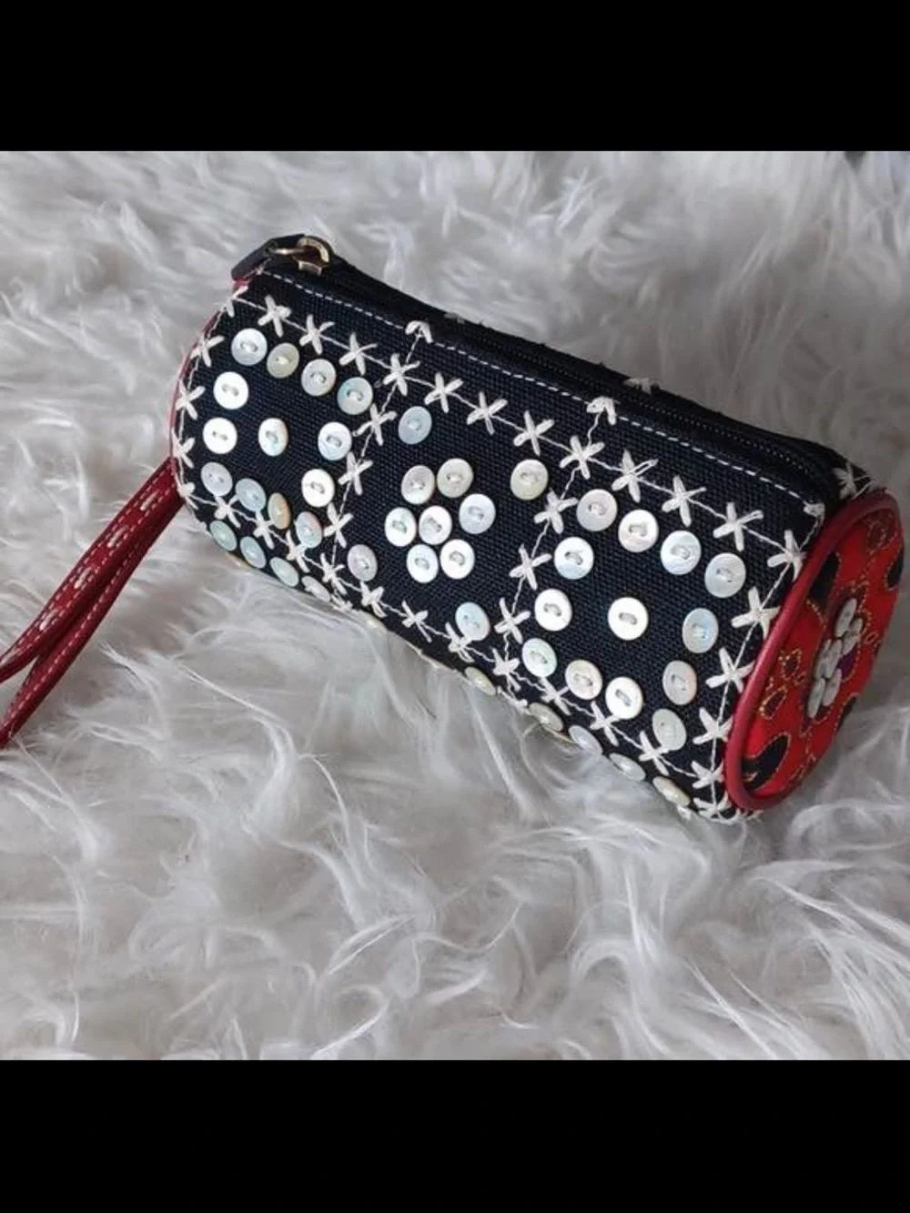 Isabella Fiore, Embellished Cylinder Wristlet